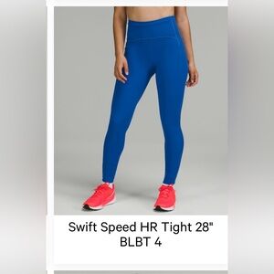 Lululemon Swift Speed HR Tight 28" *pockets*  size 4 In Blazer Blue Tone
